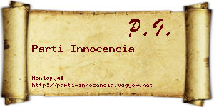 Parti Innocencia névjegykártya
